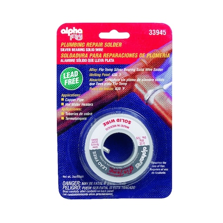 Alpha Fry Alpha Fry 3 oz Lead-Free Plumbing Solder 0.125 in. D Silver-Bearing Alloy 1 pc 33945